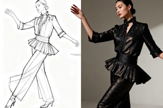 turn line art into commercial posters and ads