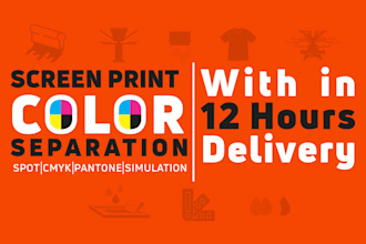 do color separation for screen printing within 12hours