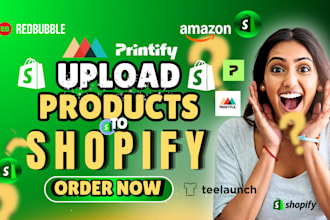 upload product on printify shopify, printful, etsy, ebay, wix, amazon store