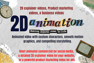 create custom 2d animation 2d animated explainer video product marketing video