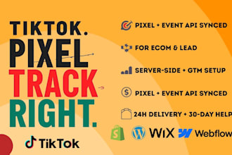 set up tiktok pixel event API  pixel for lead and ecommerce stores