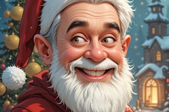 make a group christmas caricature, happy new year caricature
