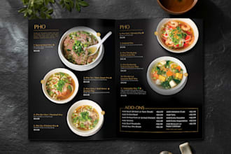 do vietnamese restaurant menu, chinese food menu design