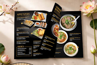 design vietnamese restaurant menu, chinese food menu