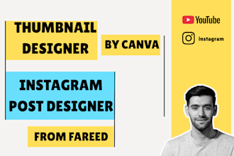 logo thumbnail and instagram post design in canva
