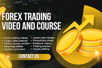 create training forex trading videos, crypto videos, elearning online courses