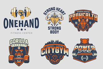 create modern physical fitness, bodybuilding, gym, yoga logo for you