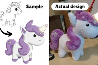 make 2d to 3d custom plush stuffed toy plush doll personalized plush for you