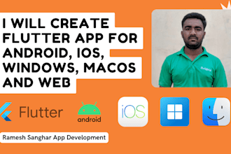create flutter app for android, ios, windows, macos and web