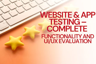 website, app testing full functionality  UI UX review