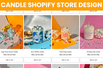 design candle website candle shopify store candle store