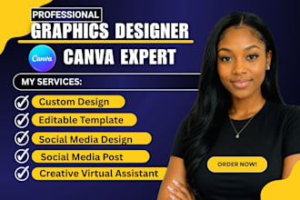 be your social media manager canva graphics designer creative virtual assistant