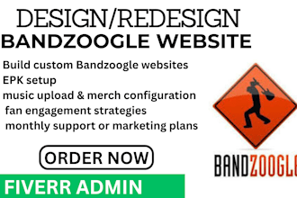 music website design, bandzoogle redesign, studio website tailored for bands
