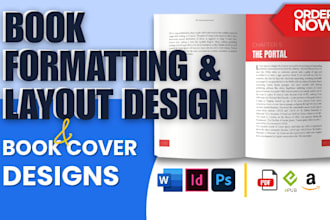 do book formatting interior layout design book cover for print ebook PDF