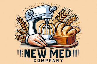 make featuring a bread mixer creative logo design without any copyright concept