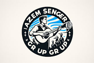 design awesome azem singers group custom logo within 1 day