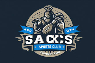 design high quality sacks sports club logo with express delivery