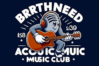 design birkenhead acoustic music club sleek mascot logo in 12 hours