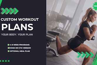 be your online fitness coach, workout and nutrition plan, custom meal plan