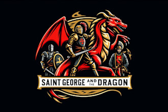 design saint george the dragon logo with unlimited revision