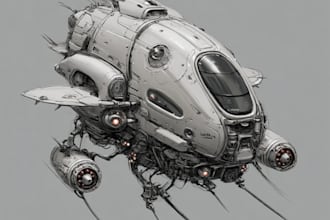 draw epic spaceships and space battle scenes for your project