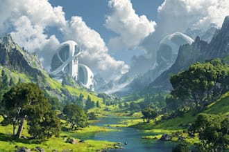 create imaginative fantasy landscapes for covers and game