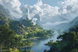 do stunning fantasy landscape, background illustration