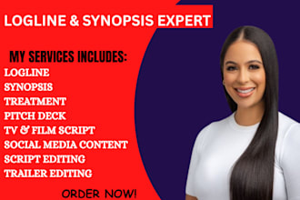 write synopsis treatment logline to pitch movie script screenplay story book