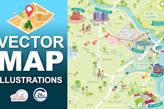 create a vector map illustration for any of your events
