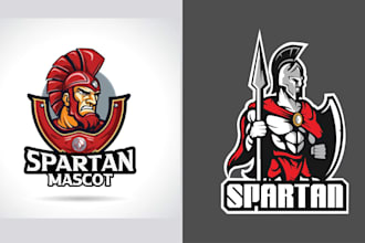make vector illustration of gladiator spartan mascot logo