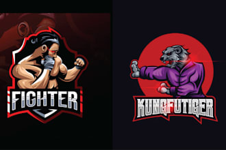 do esport fighter mascot martial art logo design