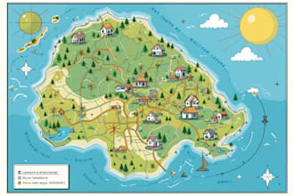 draw vector map in illustrator