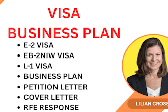 write business plans, petition letter for eb2 niw e2 and l1 visa