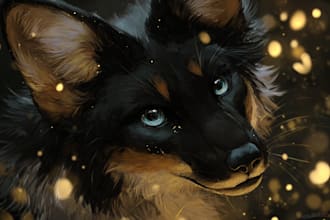draw anime art style furry characters