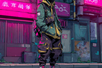 draw cyberpunk, lofi or streetwear anime illustrations