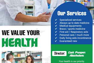 design medical healthcare home care clinic hospice pharmacy flyers