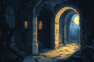 illustrate watercolor environment background art