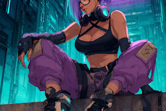design anime character , cyberpunk character