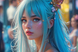 make an faceless digital portrait illustration