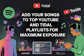 add your songs to top youtube and tidal playlists for maximum exposure