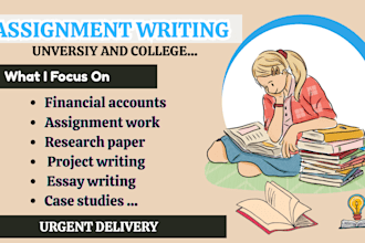 do your assignment, project work, essay writing for college and university