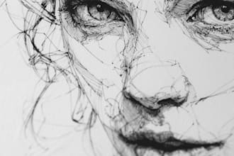 draw abstract portrait art