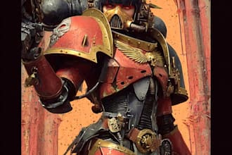 create custom space marine illustrations in 40k style