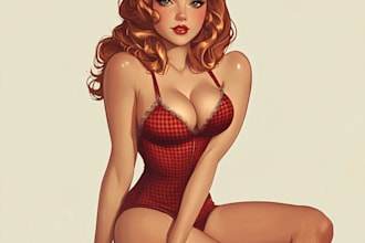 do pin up girl art and pin up girl illustration