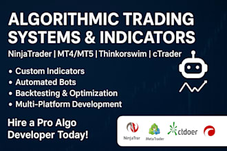 create custom algorithmic trading systems indi cators for ninjatrader mt4 tos c