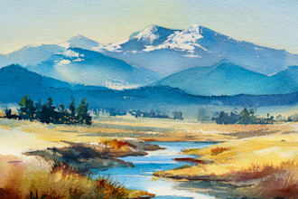 paint landscapes in watercolor