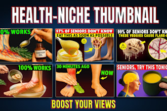 design eye catching health niche thumbnails for youtube
