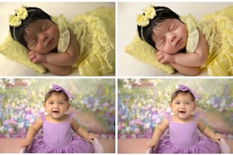 do professional family,newborn,maternity,baby,and model retouching in photoshop