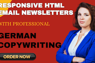 design responsive HTML email newsletters with german copywriting dach klaviyo