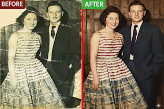 vintage photo repair or restore and enhancement in photoshop